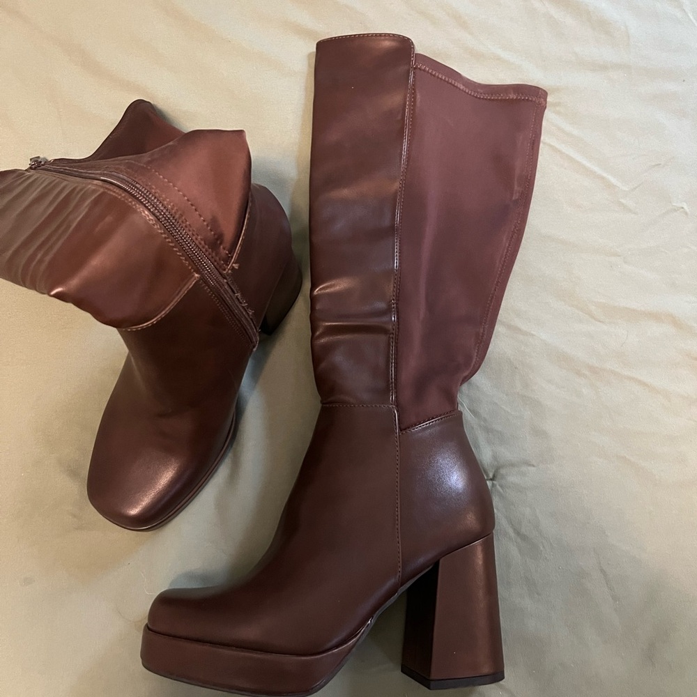 Fashion Nova Chocolate Heeled Boots